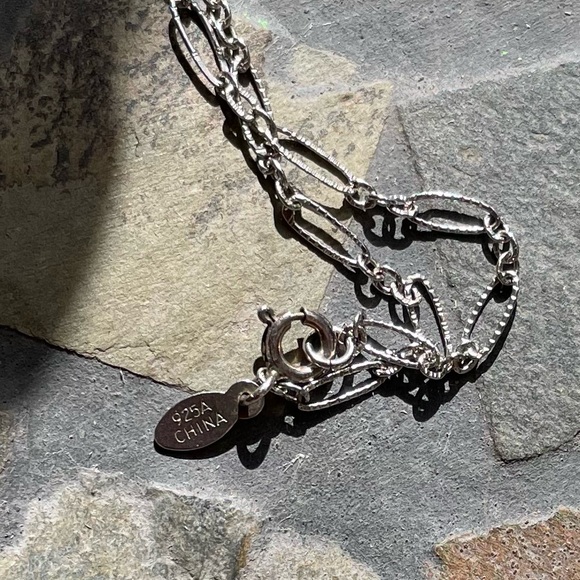 Marcasite Sterling Silver Pendant Chain - Picture 6 of 13